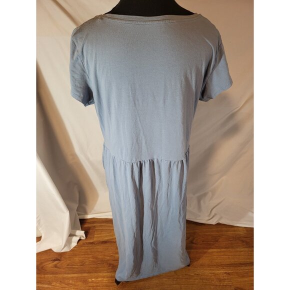 Patagonia Kamala Midi T-Shirt Dress Purple/Blue Side Pockets Womens L Minimalist - Picture 5 of 7